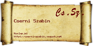 Cserni Szabin névjegykártya
